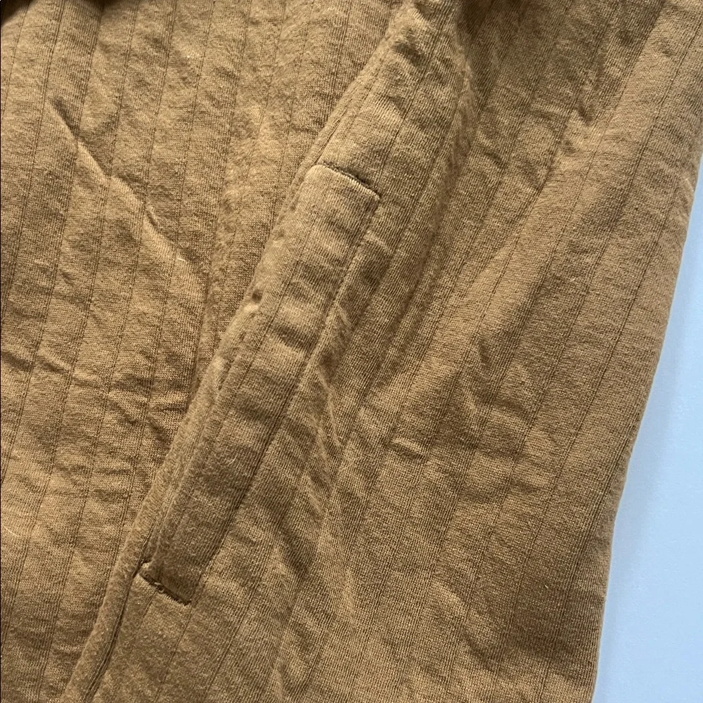 Goodfellow 100% Cotton Outer Quilted Knit Shirt Jacket, Recycled Brown S New